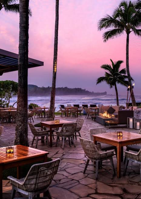 Turtle Bay Resort pool at dusk